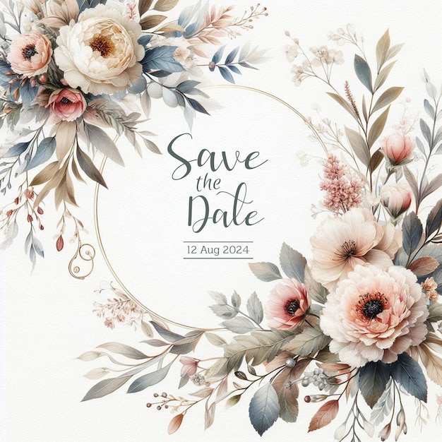 Wedding invitation greeting cards elegant vintage style