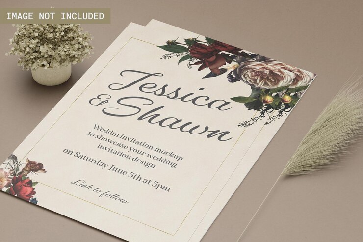Wedding Invitation Mockup Close Up