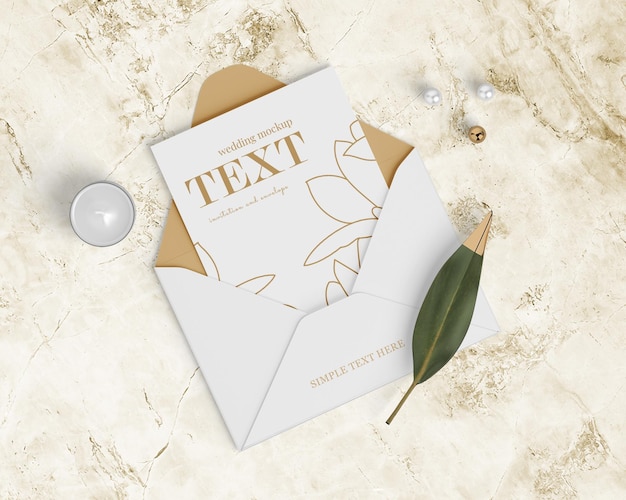 PSD wedding invitation mockup