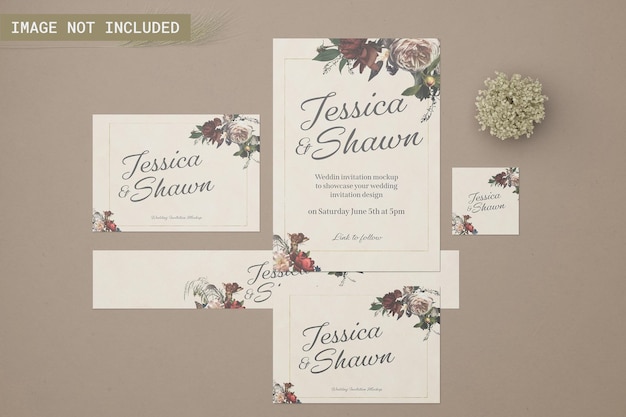 PSD wedding invitation mockup