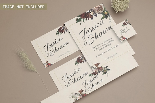 PSD wedding invitation mockup