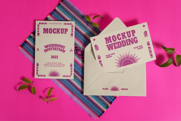 Wedding invitation mockup