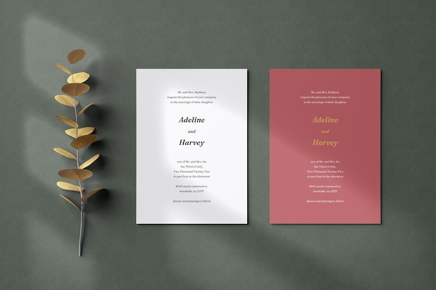 Wedding invitation mockups