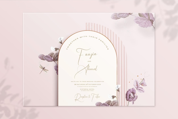 Wedding invitation and save the date with