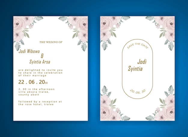 抽象的なPSDで設定された結婚式の招待状
