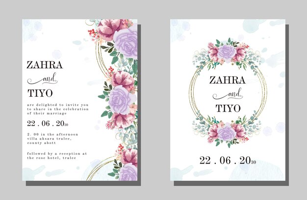 PSD wedding invitation set with card mockups psd