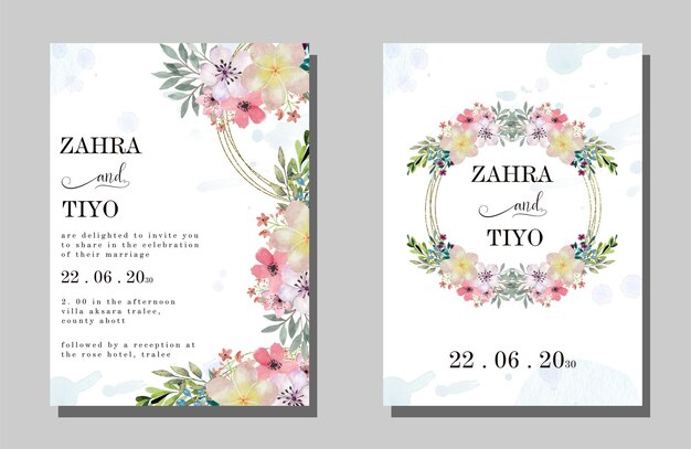 PSD wedding invitation set with card mockups psd