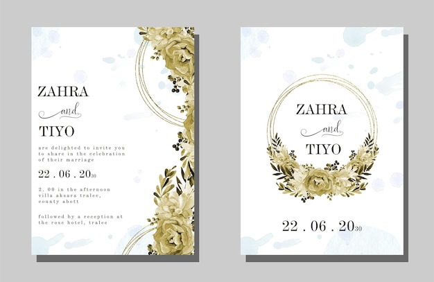 Wedding invitation set with card mockups psd