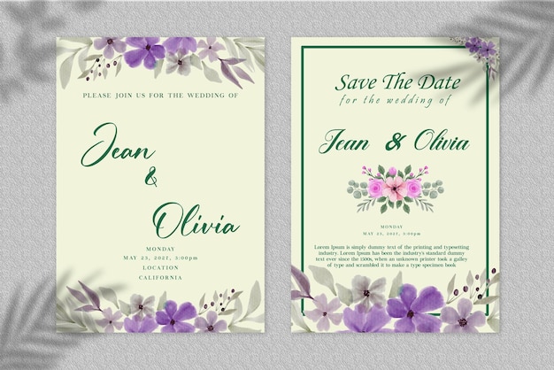 wedding invitation template card design psd