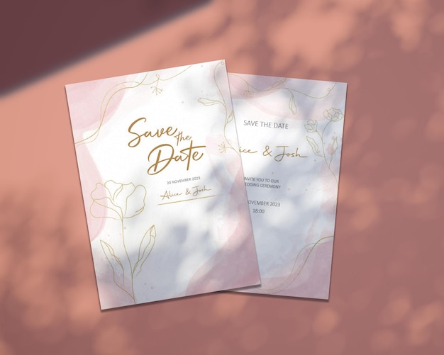 Wedding Invitation Template Design in PSD