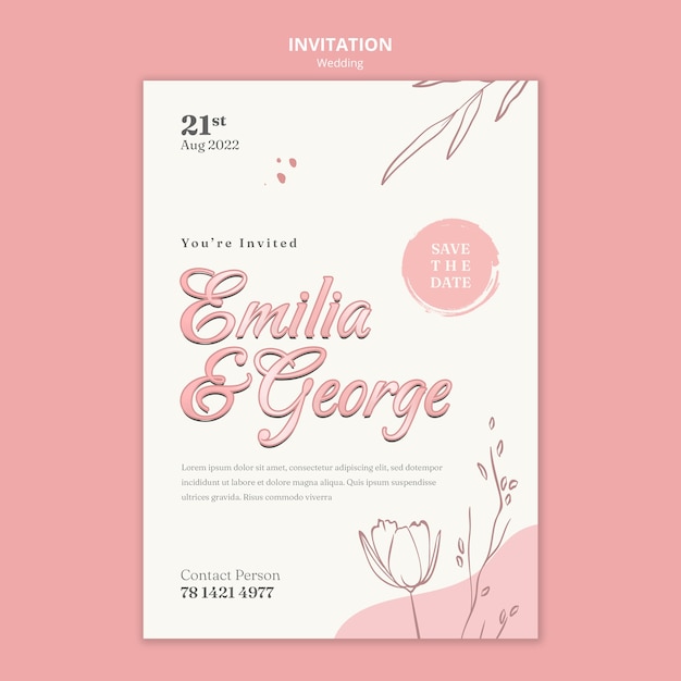 Wedding invitation template design