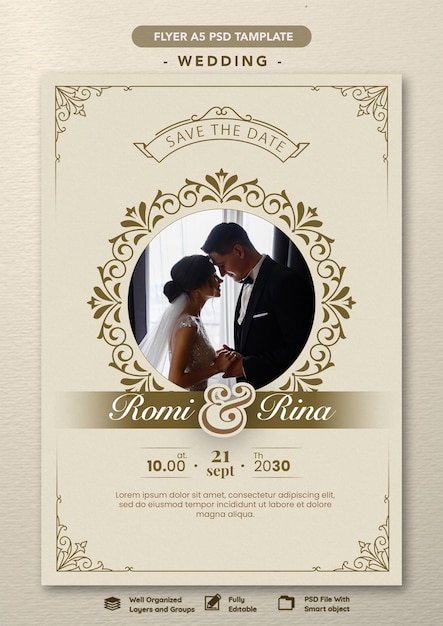 wedding invitation template with photo