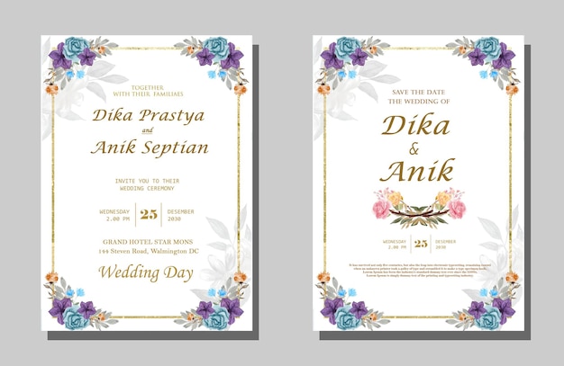 PSD wedding invitation template with premium psd