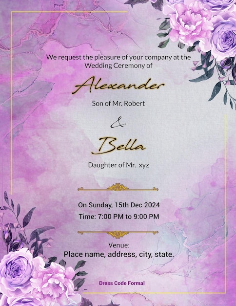 PSD wedding invitation template