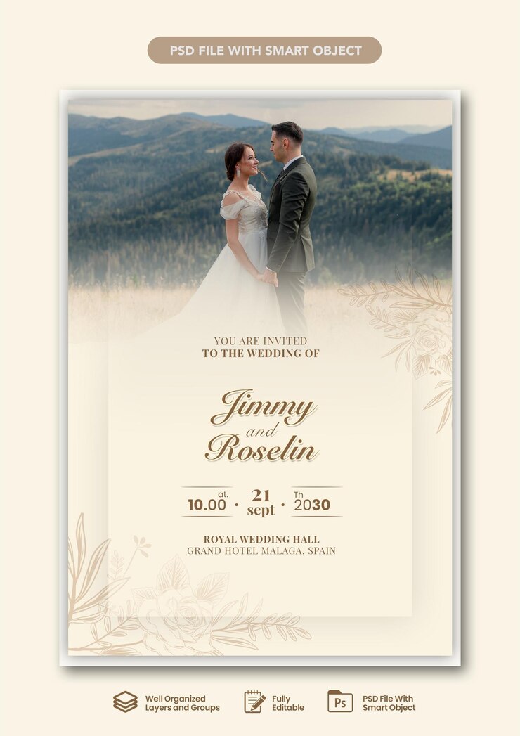 PSD wedding invitation template
