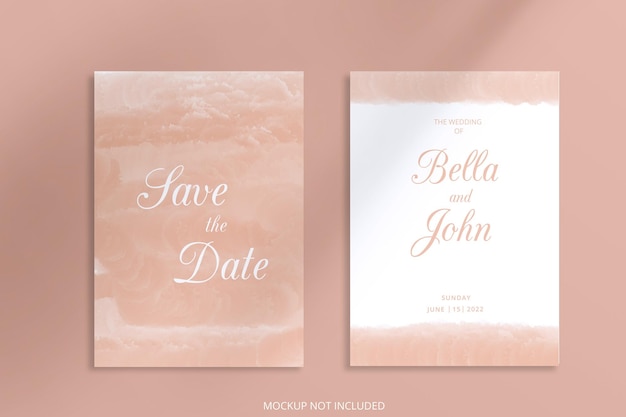 PSD wedding invitation templates with brush watercolor