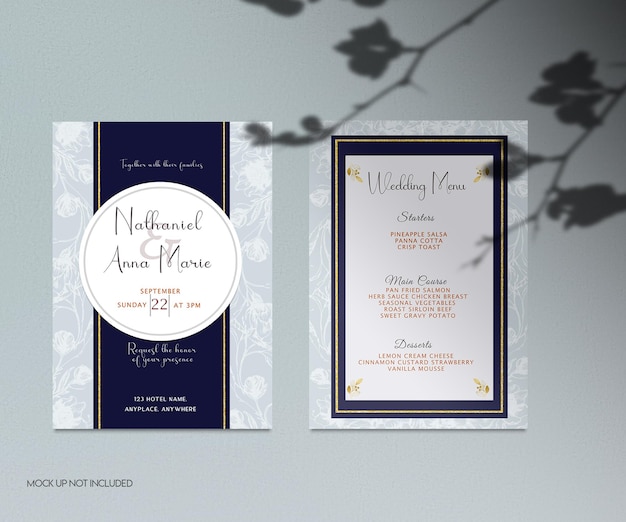 A wedding invitation that says 