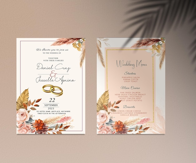 A wedding invitation that says'wedding vows'on it