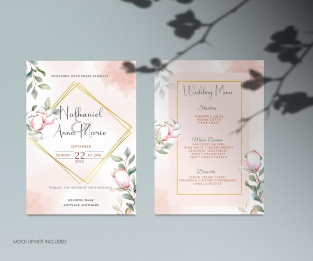 a wedding invitation that says'wedding and wedding'on it