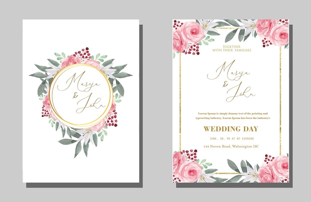 PSD wedding invitation watercolor premium