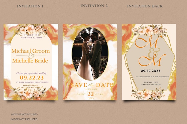 a wedding invitation for a wedding with a bride and groom.
