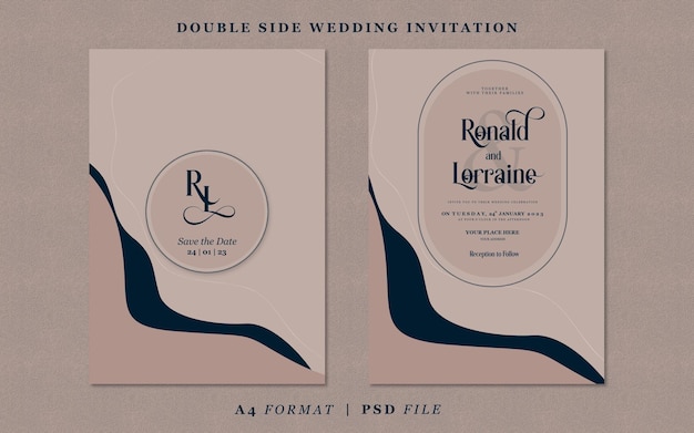 Wedding invitation with abstract background template