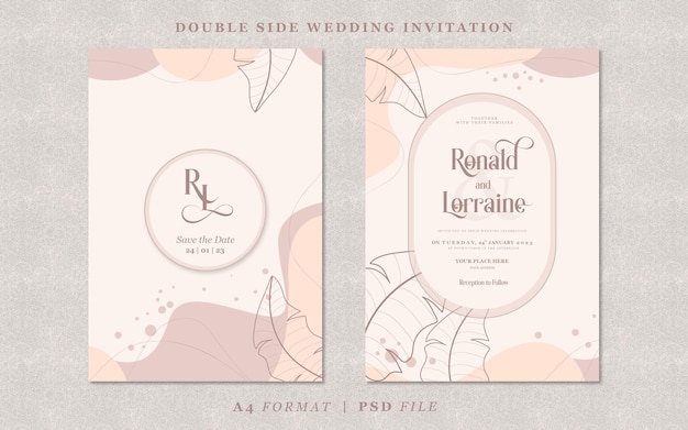 wedding invitation with abstract background template