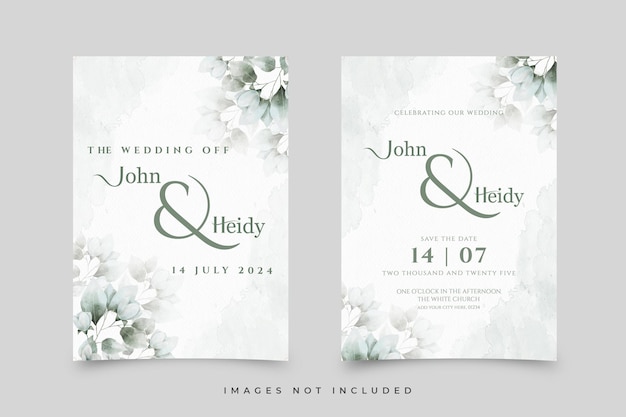 A wedding invitation with flowers on the cover.