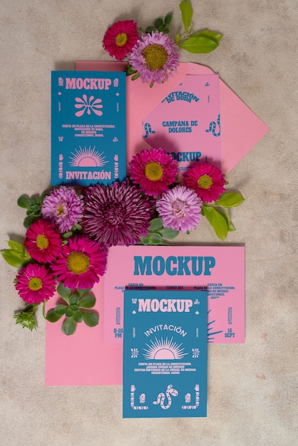 wedding invitation with mexican aesthetic mockup