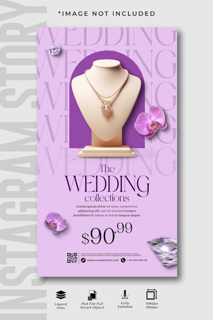 Wedding jewelry collections instagram story design template