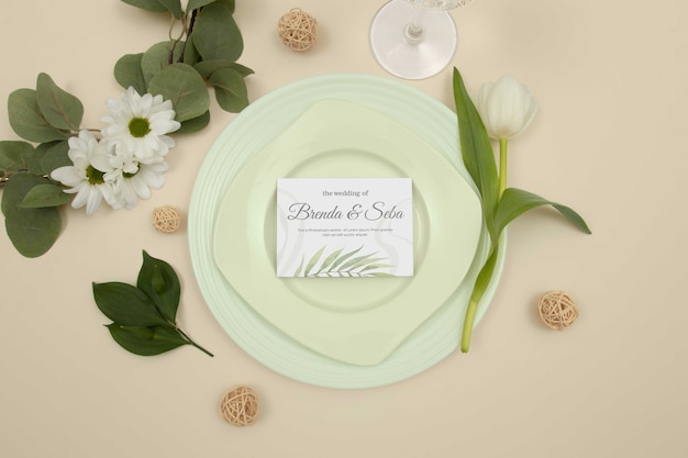 PSD wedding menu mockup design