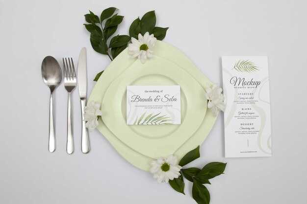 PSD wedding menu mockup design