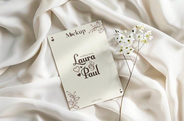 PSD wedding menu  mockup