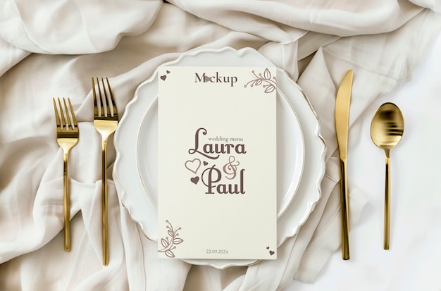 PSD wedding menu  mockup