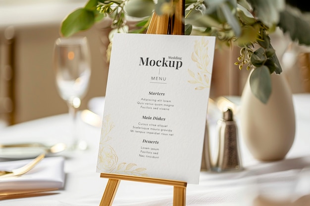 PSD wedding menu  mockup