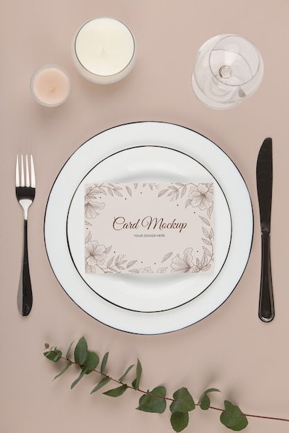 PSD wedding menu and plant arrangement