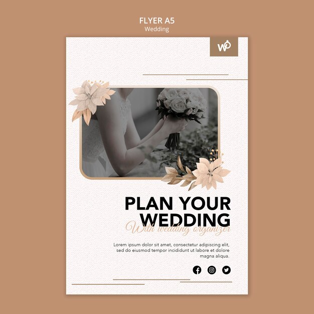 Wedding organizer flyer template