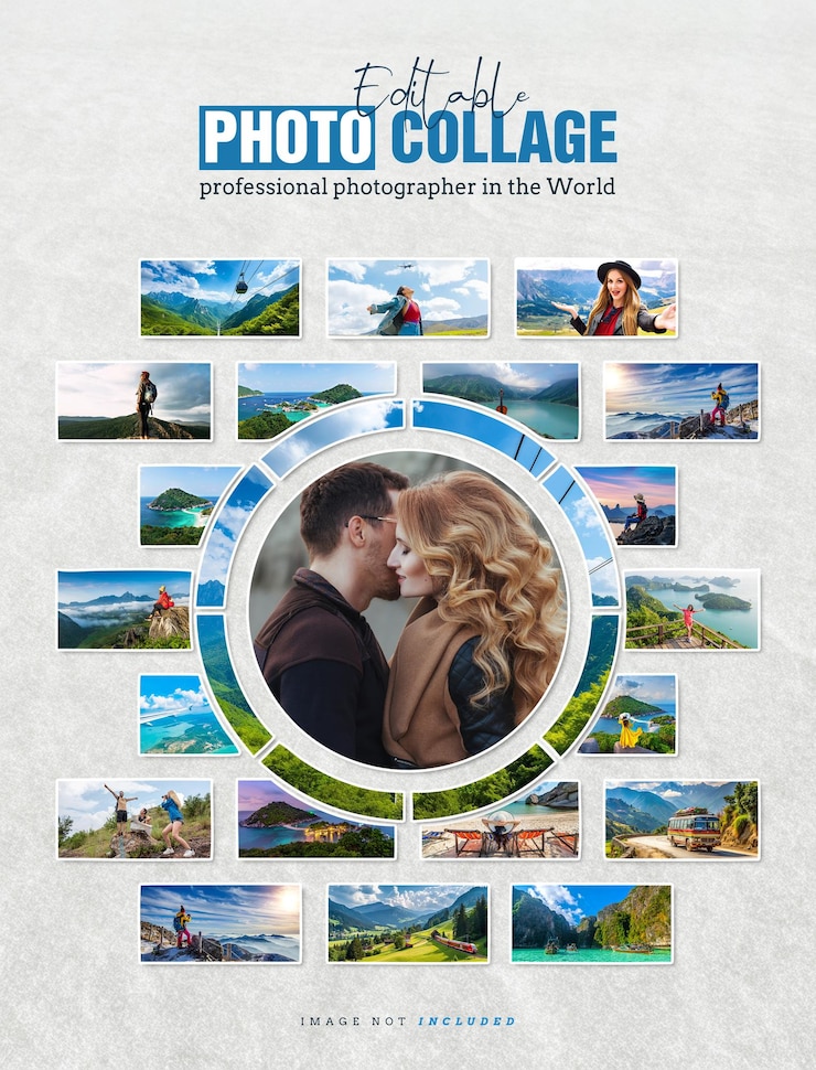 PSD шаблон свадебного фотоколлажа для photoshop