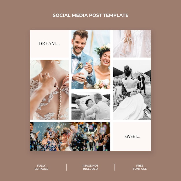 PSD wedding photography instagram post template