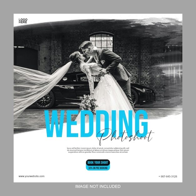 PSD wedding photography social media post and template