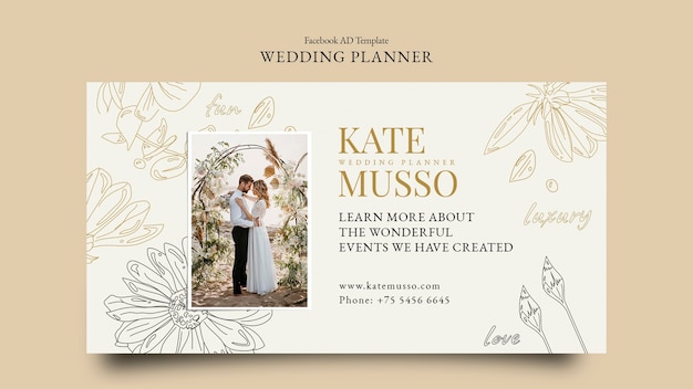 PSD progettazione del modello di wedding planner