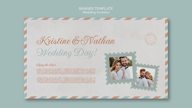 PSD wedding postcard banner template