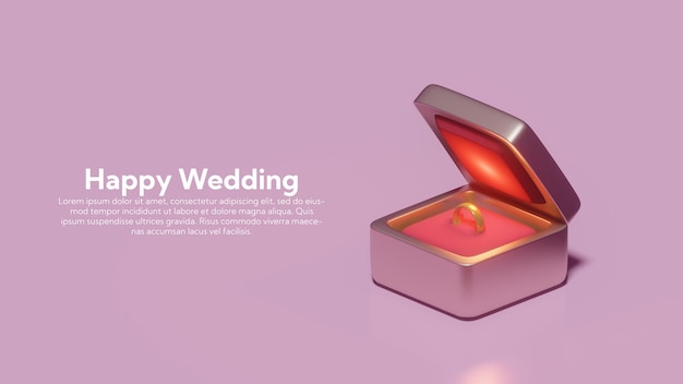 Wedding ring in red box