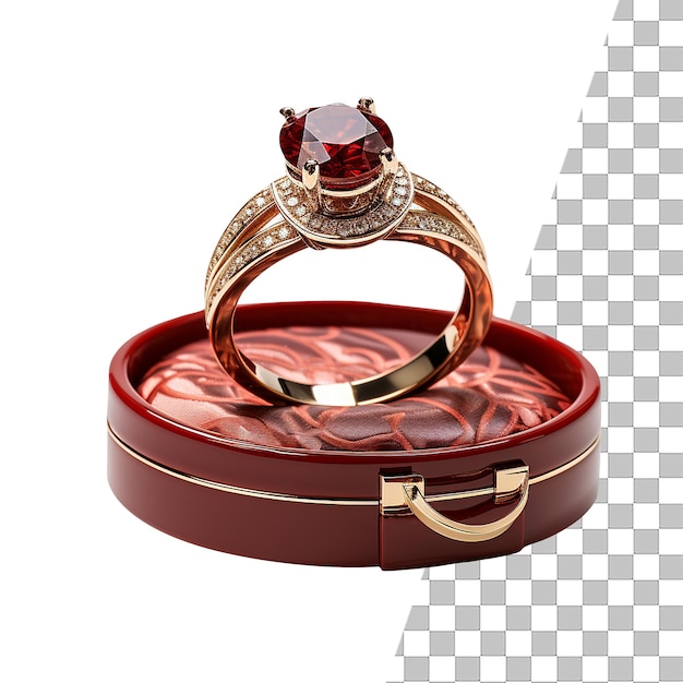 Wedding ring with transparent background