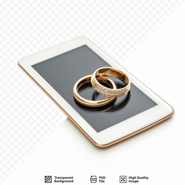 Wedding Rings on a Tablet PC Surface