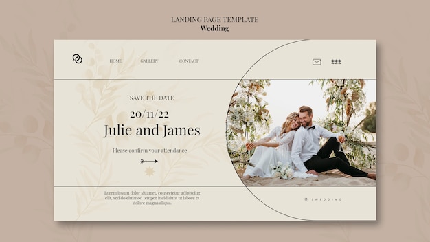 PSD wedding save the date landing page