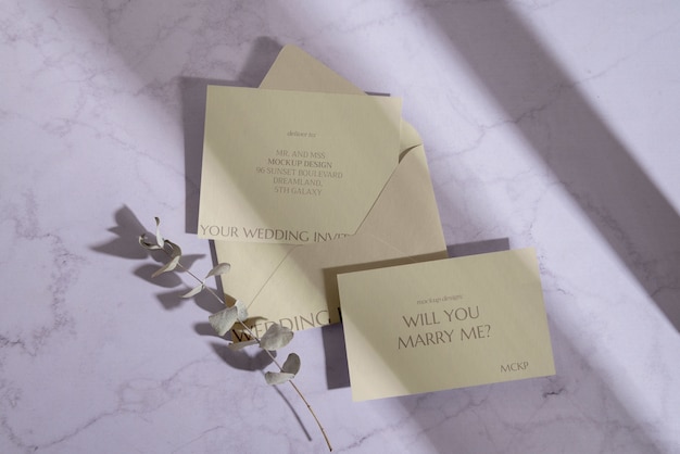 PSD wedding set mockup design