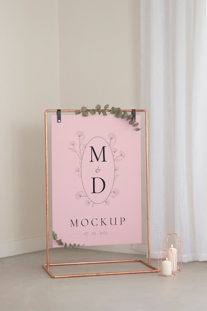 PSD design del mockup del segno di matrimonio