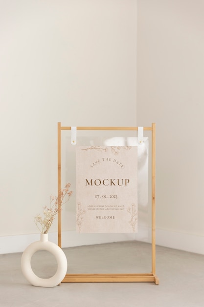 PSD design del mockup del segno di matrimonio