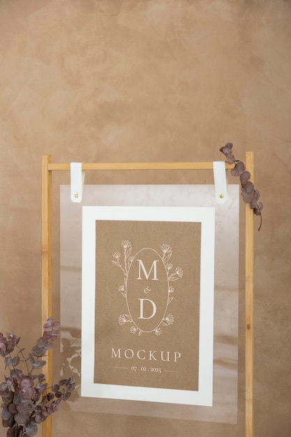 PSD design del mockup del segno di matrimonio